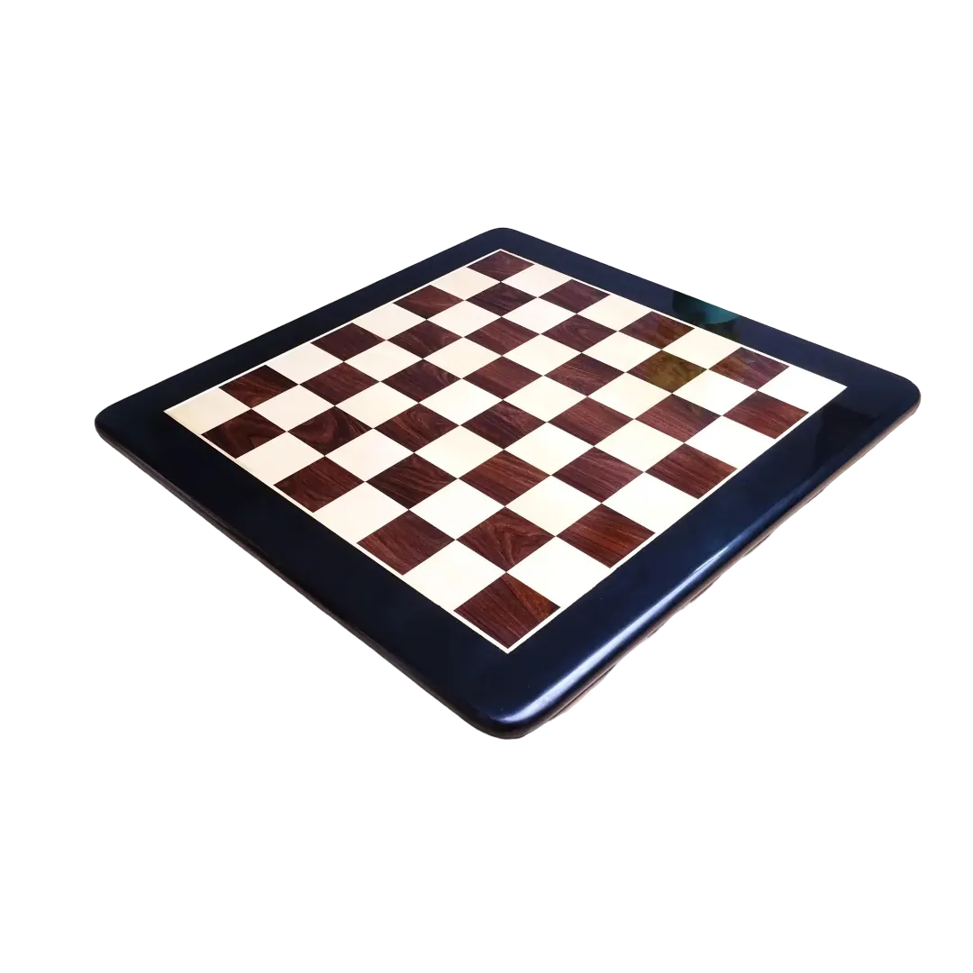 Handcrafted 17" Chess Board - Indian Rosewood & Maple Solid Wood with 48mm Squares | Chessetup Store – A high-end wooden chessboard for professional and casual players.