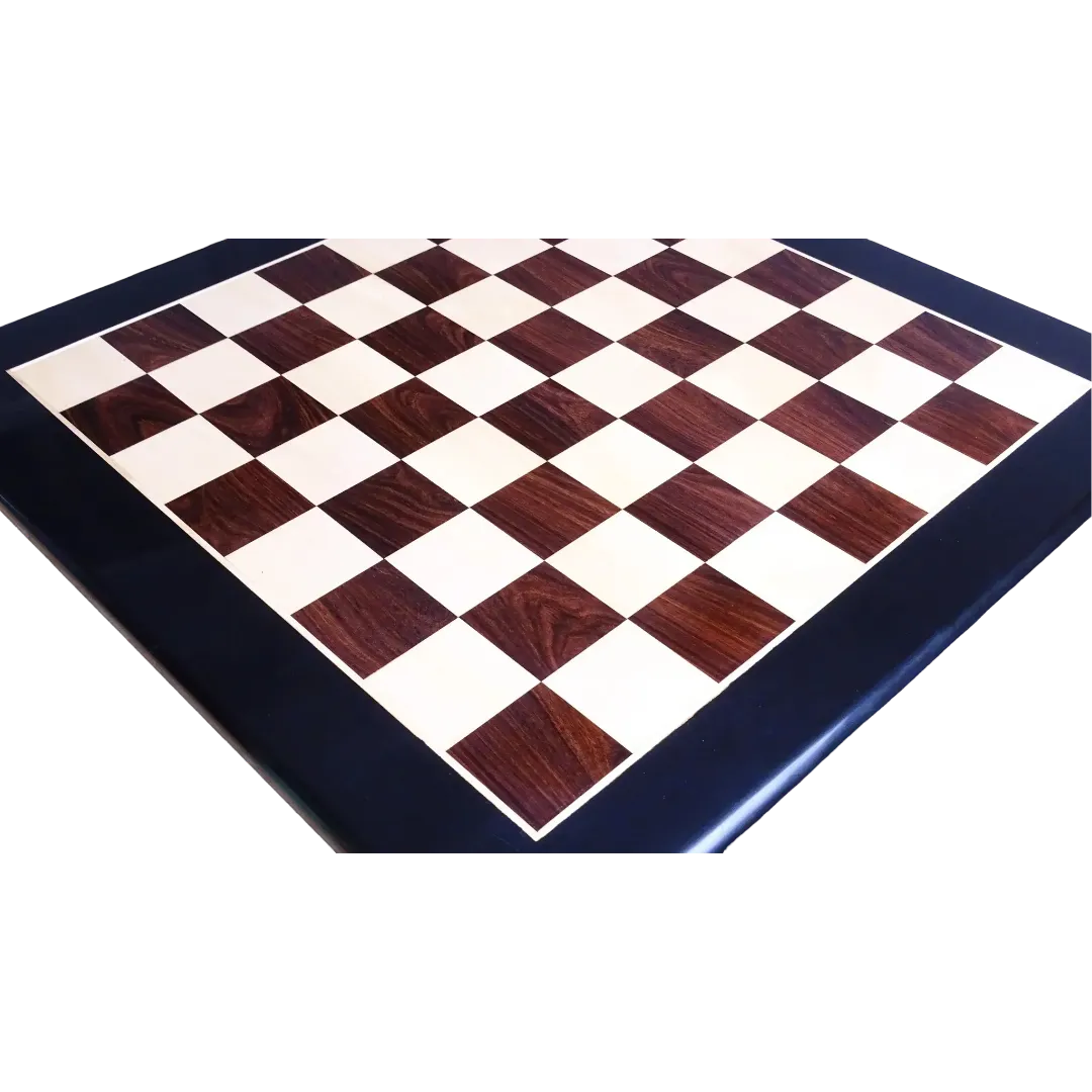 Indian Rosewood & Maple 17-Inch Chess Board - Solid Wood with 48mm Squares | Chessetup Store – A durable and elegant chessboard designed for full-size Staunton chess pieces.