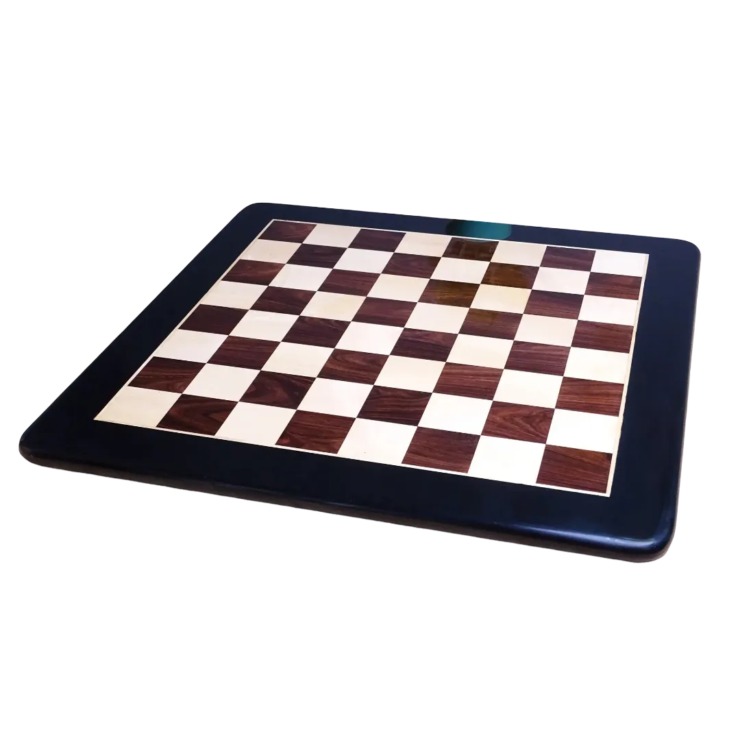 Premium 17" Wooden Chess Board - Indian Rosewood & Maple Solid Wood, 48mm Squares | Chessetup Store – A tournament-ready chessboard for serious chess enthusiasts.