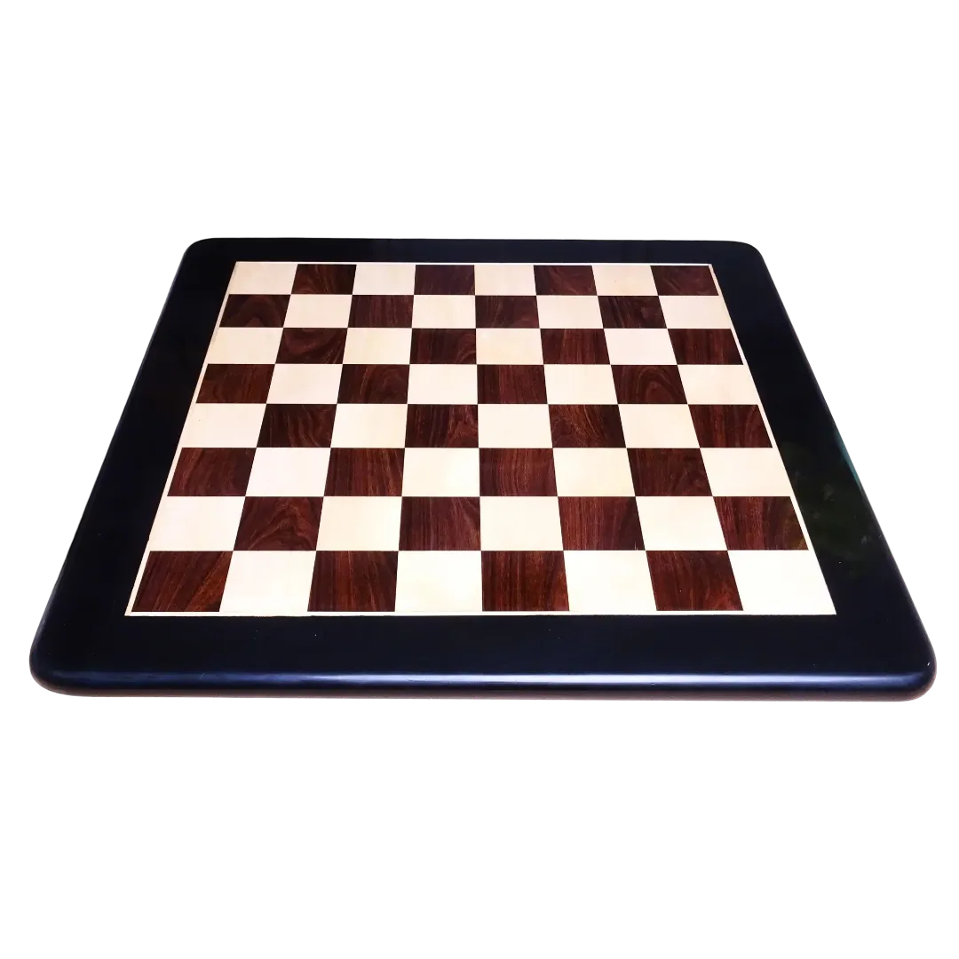 Luxury 17-Inch Wooden Chess Board - Indian Rosewood & Maple with 48mm Squares | Chessetup Store – A beautifully crafted chessboard offering smooth gameplay and elegant aesthetics.