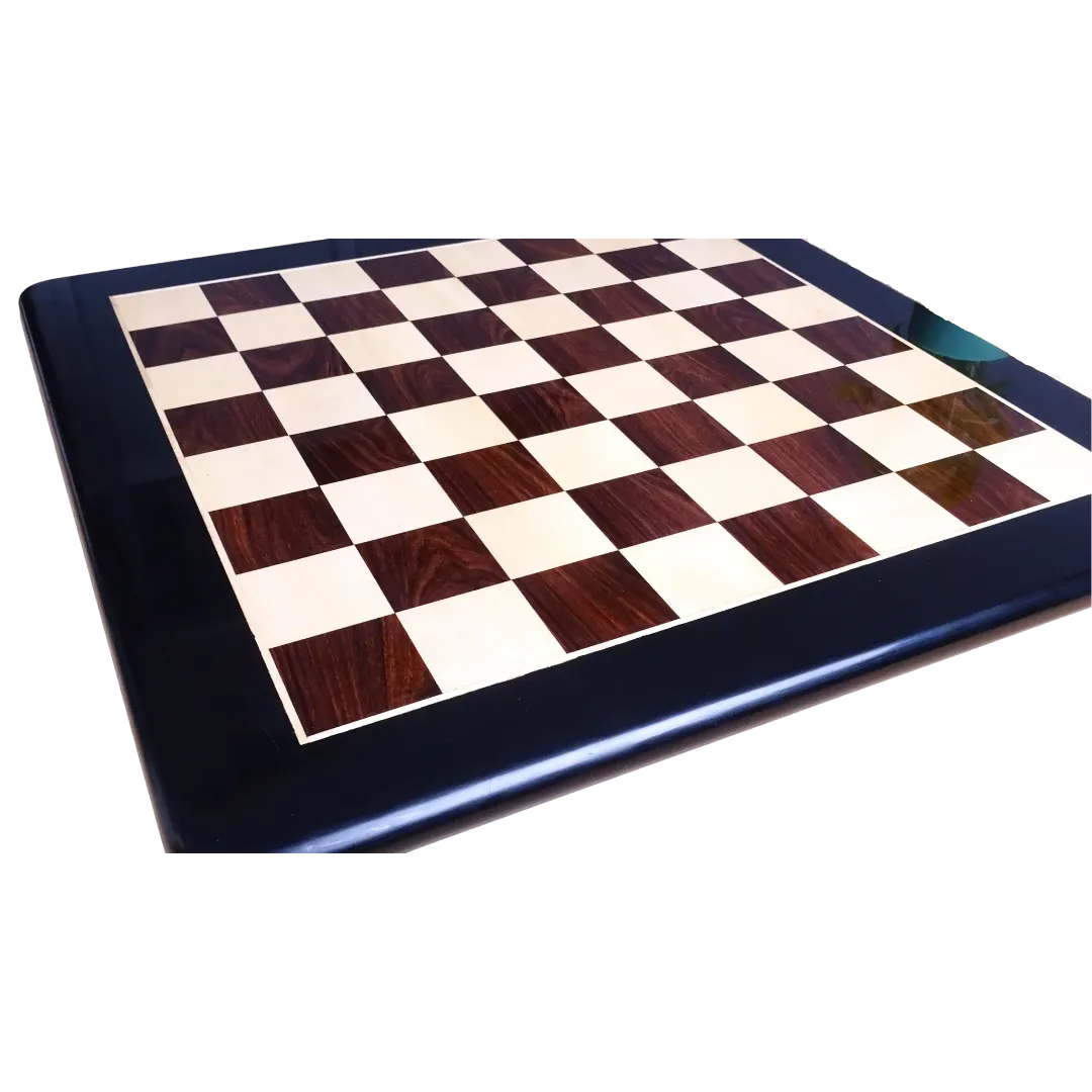 17" Indian Rosewood & Maple Chess Board - Solid Wood Construction, 48mm Squares | Chessetup Store – A timeless chessboard crafted for quality and durability.