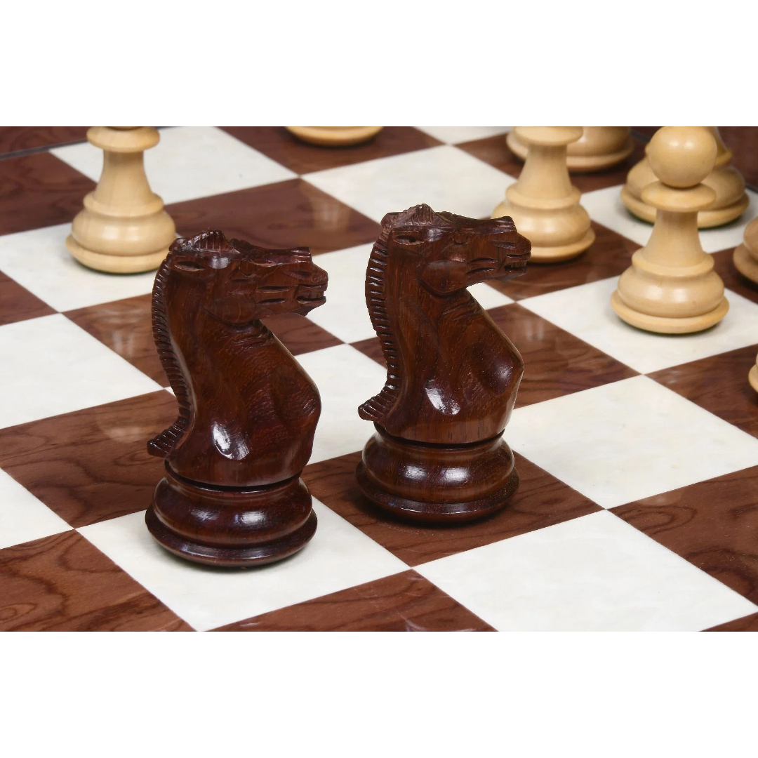 4.4-inch King Triple Weighted American Staunton Chess Pieces - Sheesham & Boxwood – The best tournament chess set at Chessetup Store.