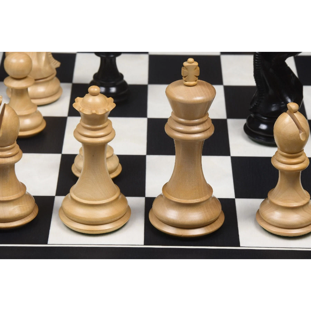 Luxury Ebony Wood & Boxwood Chess Pieces - The American Staunton Series, 4.4" King – Chessetup Store offers the finest handcrafted chess pieces.