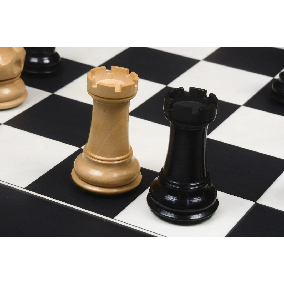 4.4" Staunton Chess Pieces Set - The American Series Weighted Ebony Wood & Boxwood – Elevate your game with Chessetup Store.