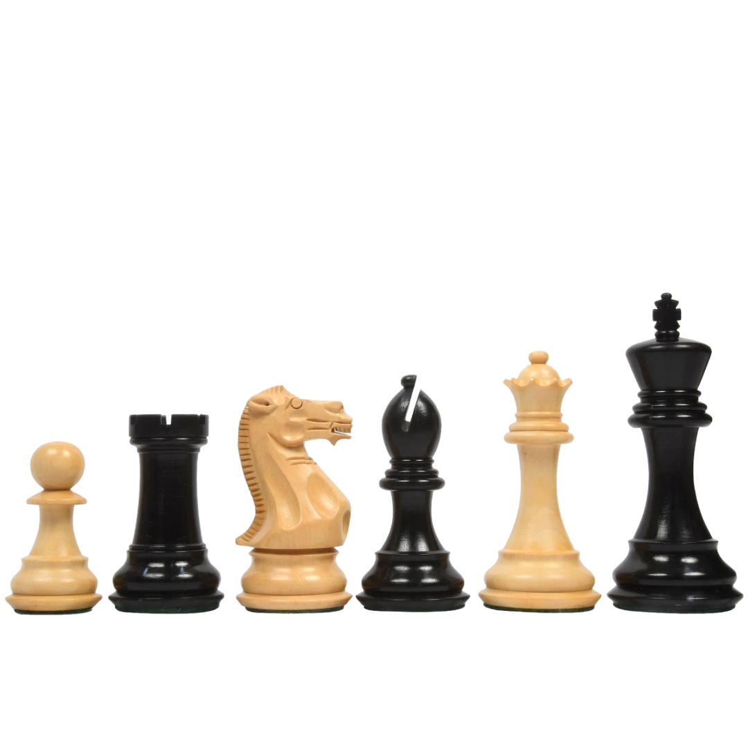 4.4" King - The American Staunton Series Weighted Tournament Chess Pieces in Ebony Wood & Boxwood | Chessetup Store – A premium handcrafted Staunton set.