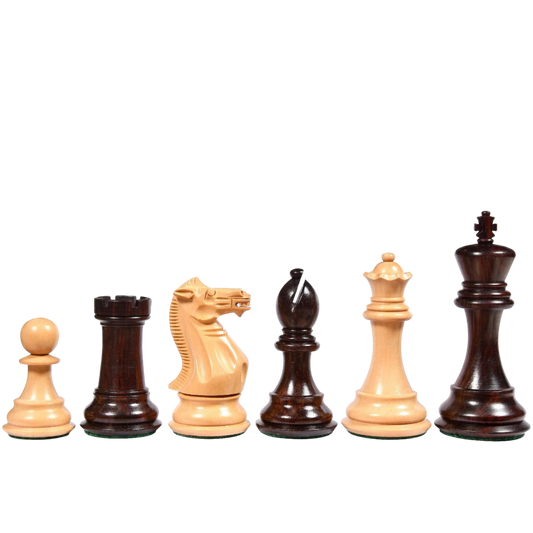 4.4" King - The American Staunton Series Weighted Tournament Chess Pieces in Rosewood & Box Wood | Chessetup Store – A premium handcrafted Staunton set.