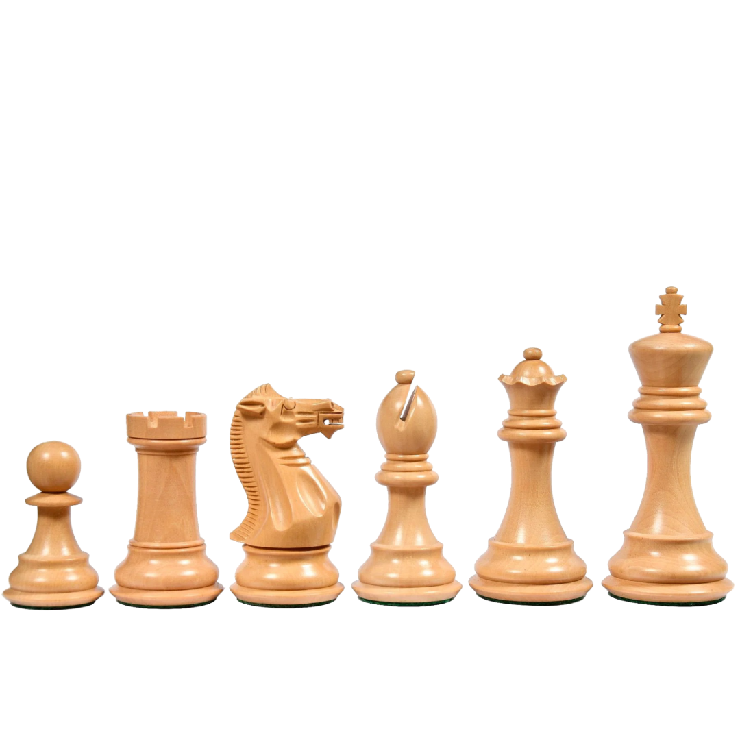 4.4-inch King Triple Weighted American Staunton Chess Pieces - Rosewood & Box Wood – The best tournament chess set at Chessetup Store.