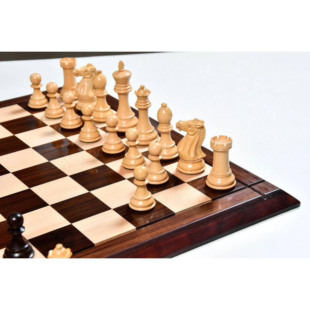 The American Staunton Chess Pieces - 4.4" King, Tournament-Approved Rosewood & Box Wood Set – Premium craftsmanship at Chessetup Store.