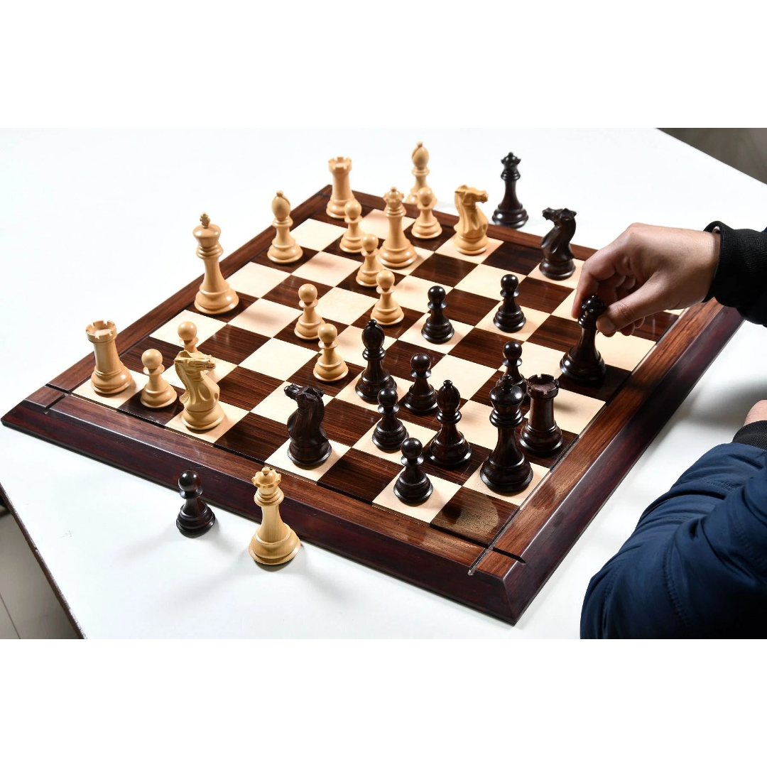 Luxury Rosewood & Box Wood Chess Pieces - The American Staunton Series, 4.4" King – Chessetup Store offers the finest handcrafted chess pieces.