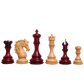 4.4-inch King Triple Weighted Leo Series Chess Pieces - African Padauk & Boxwood – The best luxury chess set available at Chessetup Store.