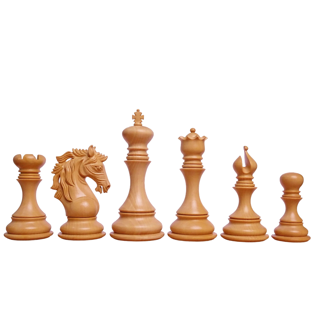 Premium Staunton Chess Set - 4.4" King The Leo Series in African Padauk & Boxwood – Buy a top-tier tournament chess set at Chessetup Store.