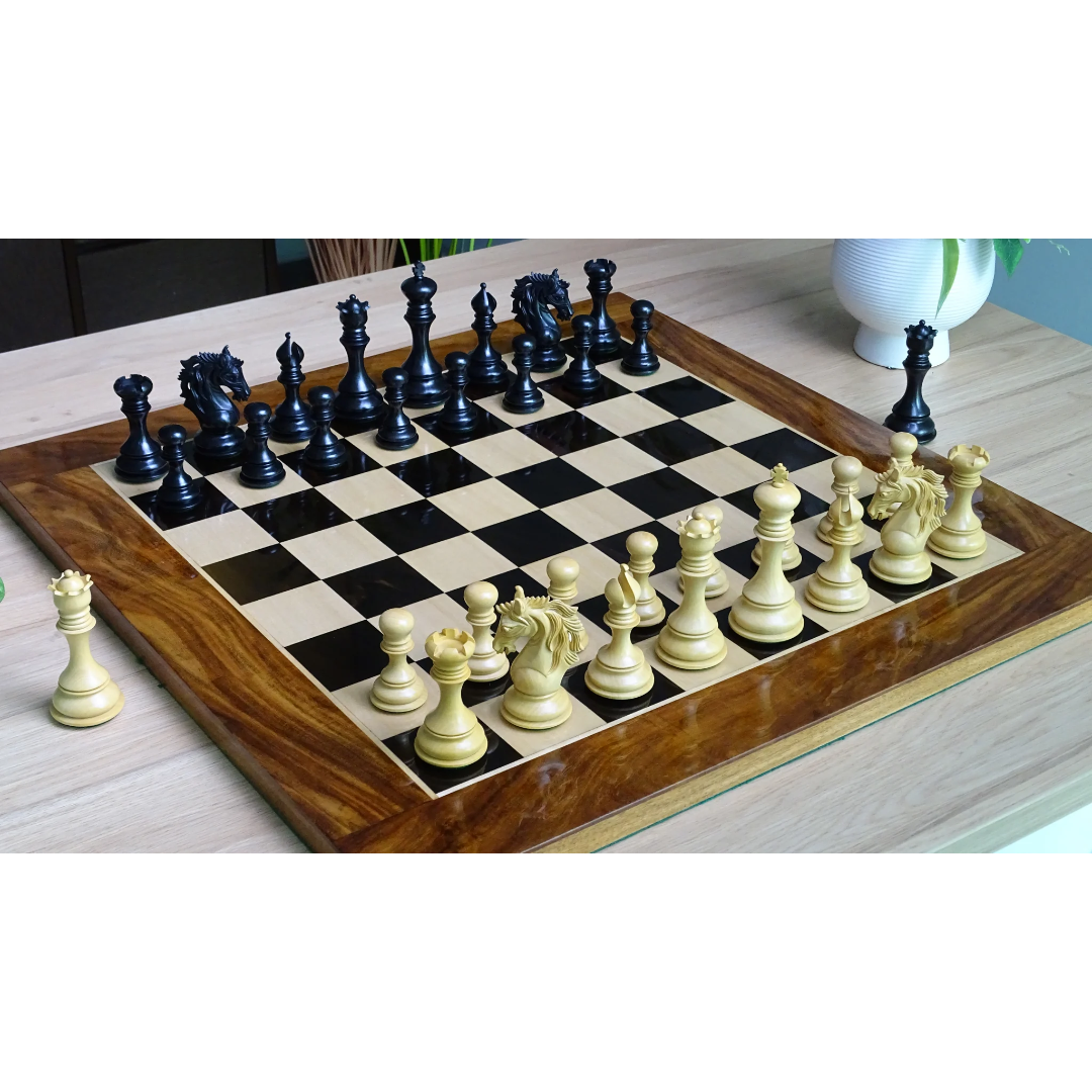 The Leo Series Staunton Chess Pieces - 4.4" King, Handcrafted Ebony Wood & Boxwood – The best tournament chess sets, only at Chessetup Store.