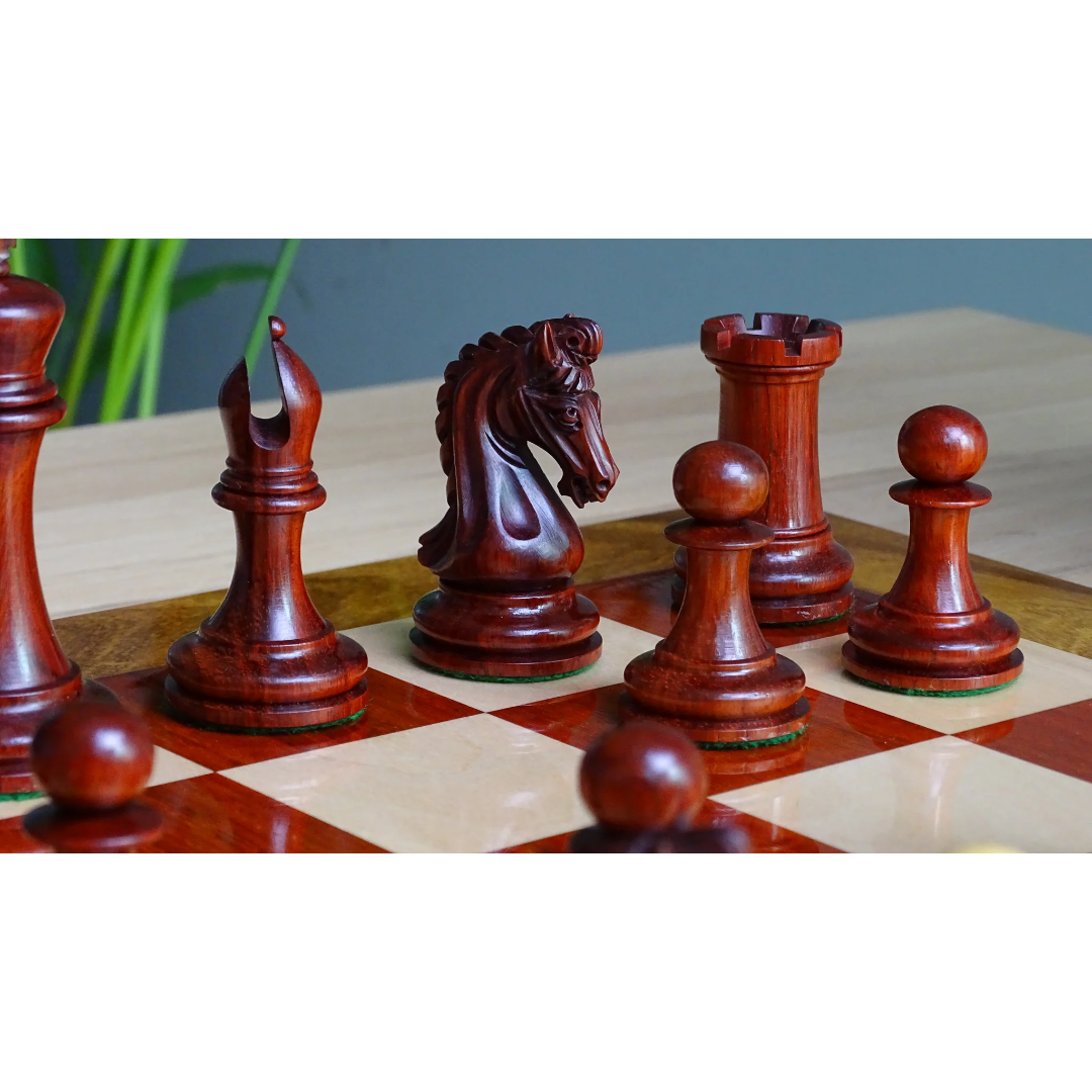 Exclusive Imperial Staunton Chess Set - 4.4" King, Triple Weighted Padauk & Boxwood – Shop premium chess sets at Chessetup Store.