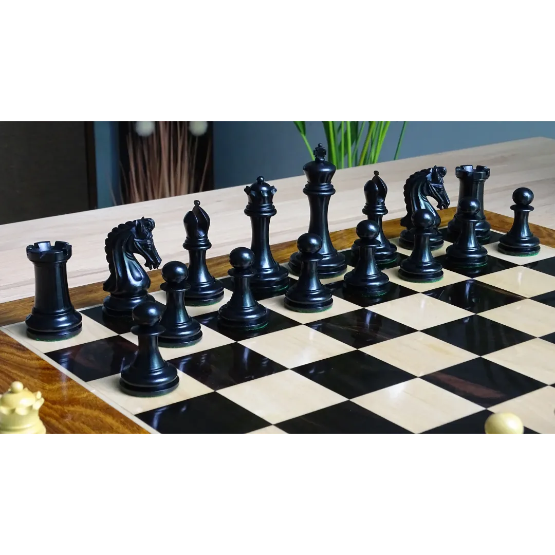 High-End Chess Pieces - 4.4" King Triple Weighted in Ebony & Boxwood – Handcrafted excellence from Chessetup Store, the best chess store.