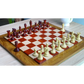 High-End Chess Pieces - 4.4" King Triple Weighted in Padauk & Boxwood – Perfect balance and weight, sold at Chessetup Store.