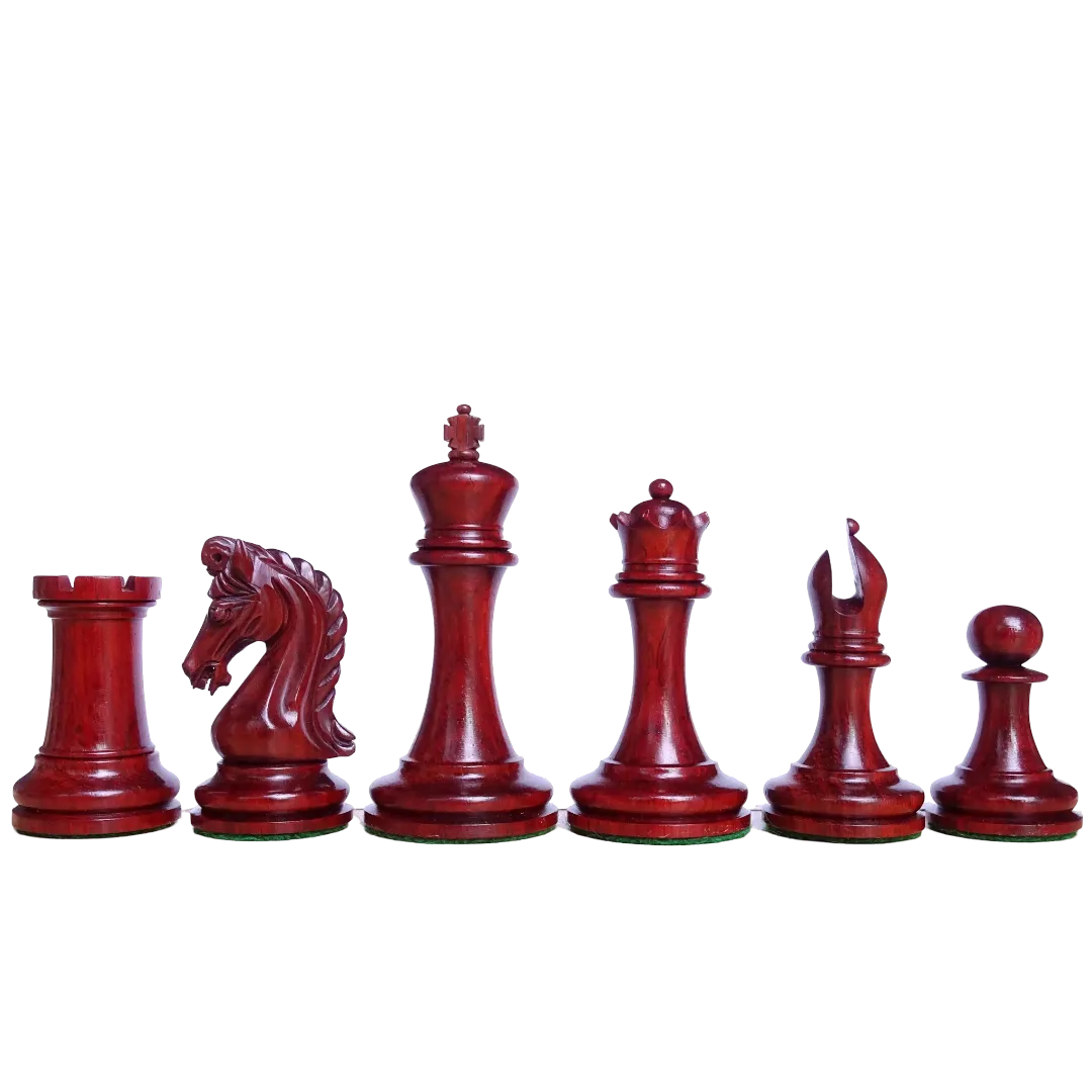 Luxury 4.4" Imperial Chess Pieces - Padauk & Boxwood Staunton Set, Triple Weighted – Premium chess set available at Chessetup Store.