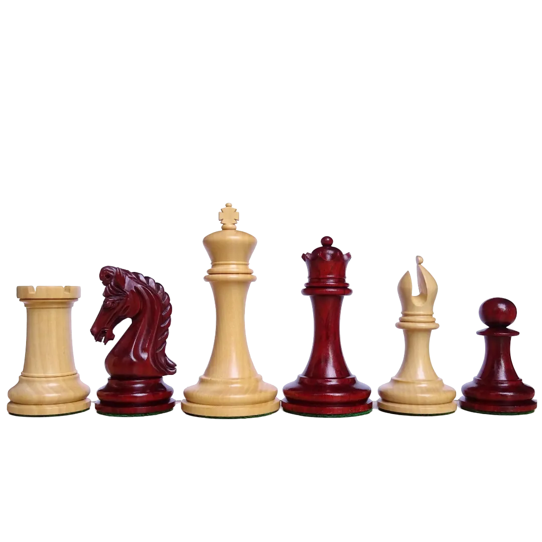 4.4" King - Triple Weighted Imperial Chess Pieces in Padauk & Boxwood | Best Quality at Chessetup Store – Handcrafted for tournament excellence.