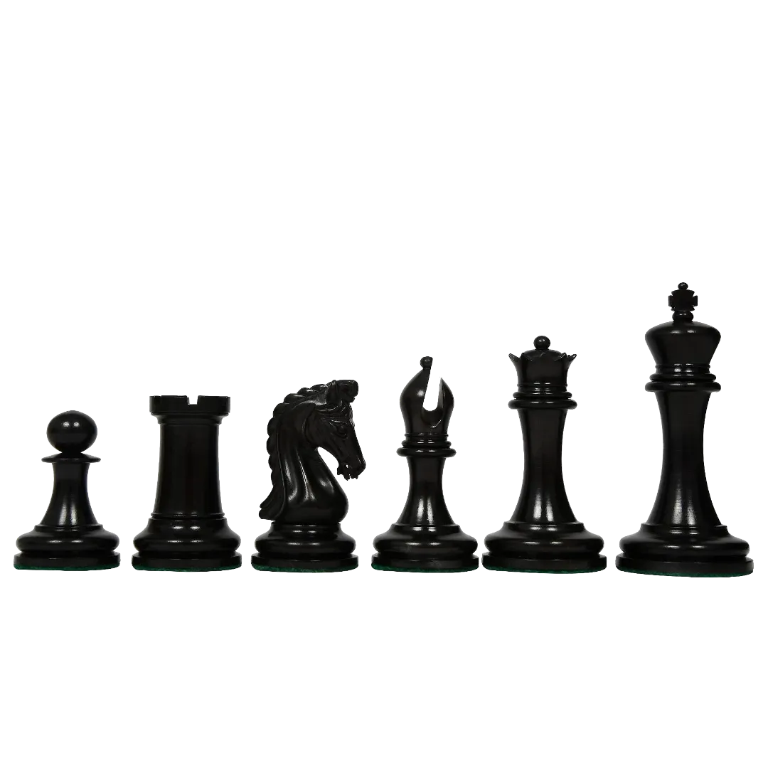 Luxury 4.4" Imperial Chess Pieces - Ebony & Boxwood Staunton Set, Triple Weighted – Available only at Chessetup Store, the best destination for quality chess sets.