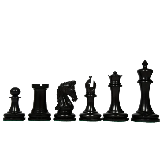 Luxury 4.4" Imperial Chess Pieces - Ebony & Boxwood Staunton Set, Triple Weighted – Available only at Chessetup Store, the best destination for quality chess sets.