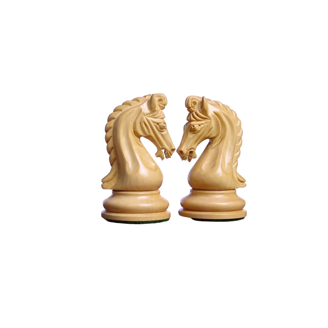 Tournament-Quality Imperial Chess Pieces - 4.4" King in Padauk & Boxwood – Handcrafted excellence at Chessetup Store.