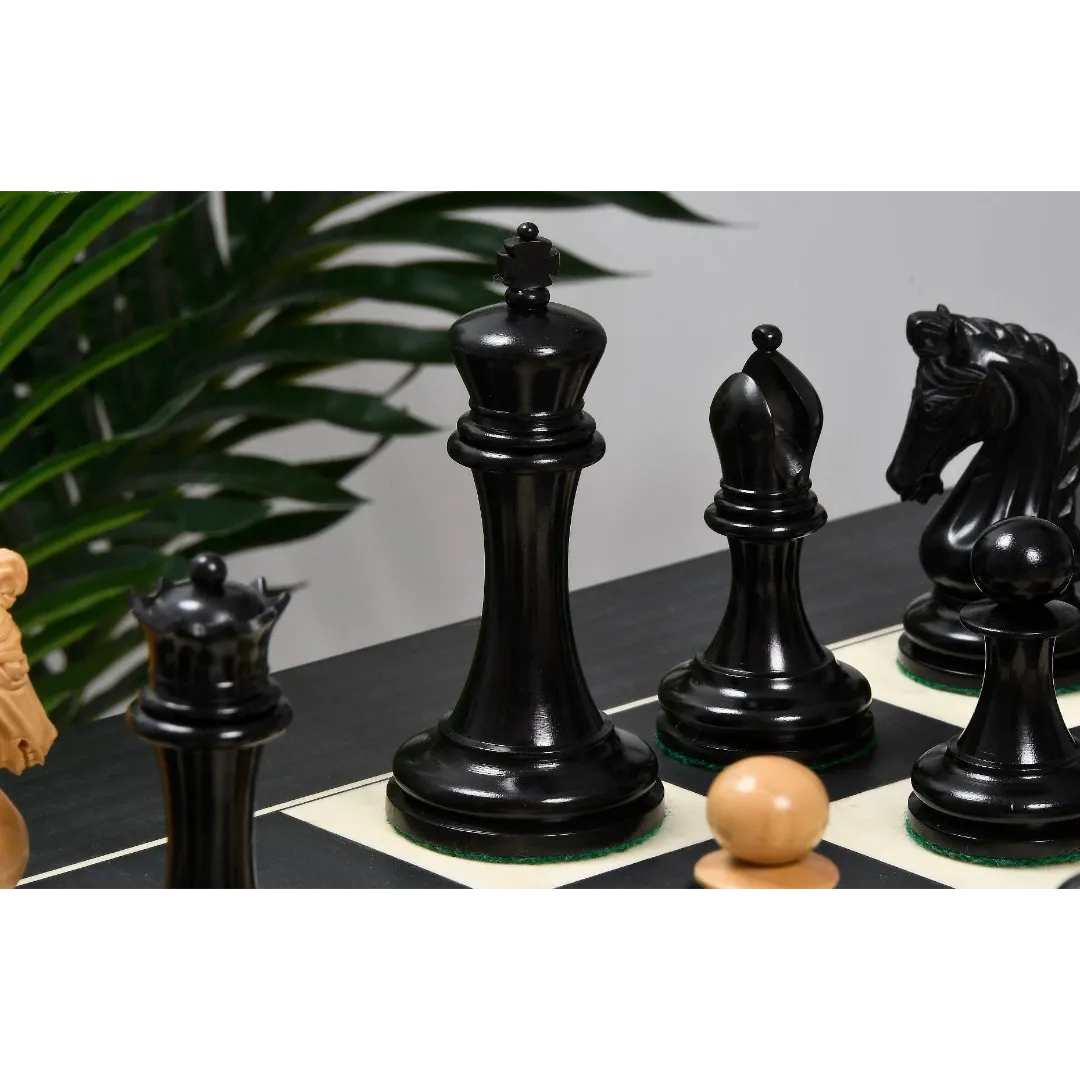 Tournament-Quality Imperial Chess Pieces - 4.4" King in Ebony & Boxwood – The best handcrafted chess sets at Chessetup Store.