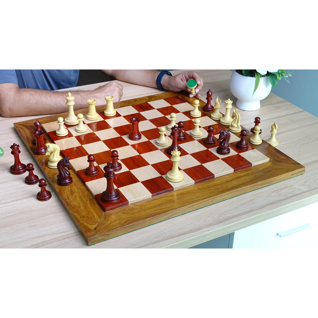 Top-Rated Imperial Chess Set - 4.4-inch King, Triple Weighted in Padauk & Boxwood – Available now at Chessetup Store.