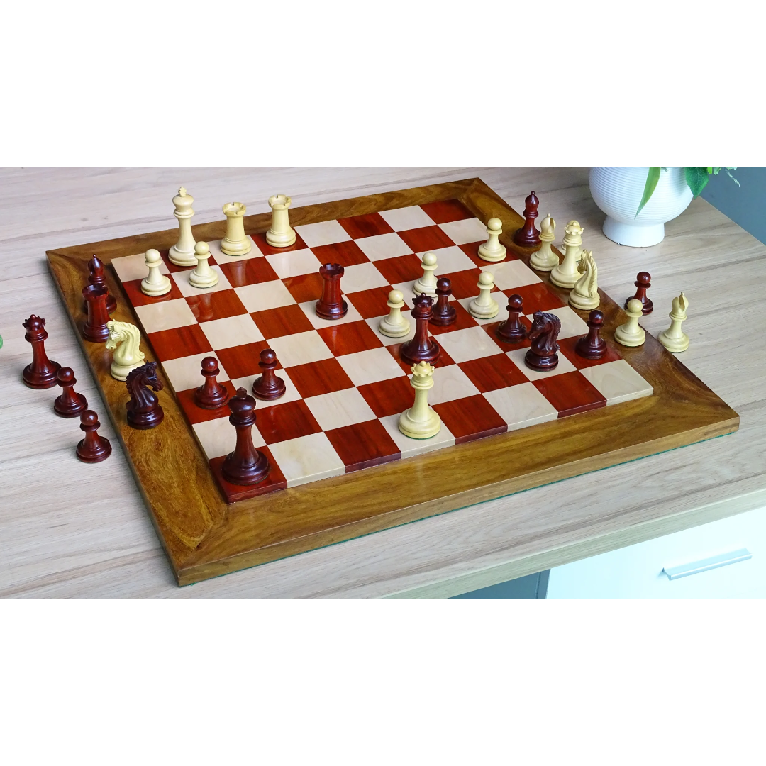 Imperial Chess Pieces in Padauk & Boxwood - 4.4" King, Triple Weighted – Play with precision, only at Chessetup Store.