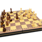 The Bronze Knight 12-inch Wooden Folding Chess Set - High-Quality Staunton Chess Board | Chessetup Store – Compact, elegant, and designed for serious chess enthusiasts.