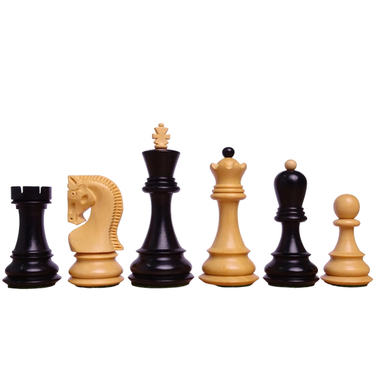 1959 World Chess Championship Russian Zagreb Chess Pieces in Ebonized & Natural Boxwood - 3.8" King | Chessetup Store – A timeless Staunton chess set for serious players.