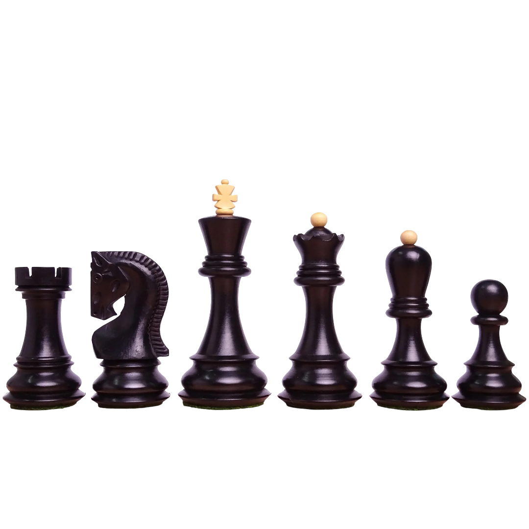 Vintage Russian Zagreb Chess Set - 3.8" King in Ebonized & Natural Boxwood – Premium chess craftsmanship, available at Chessetup Store.