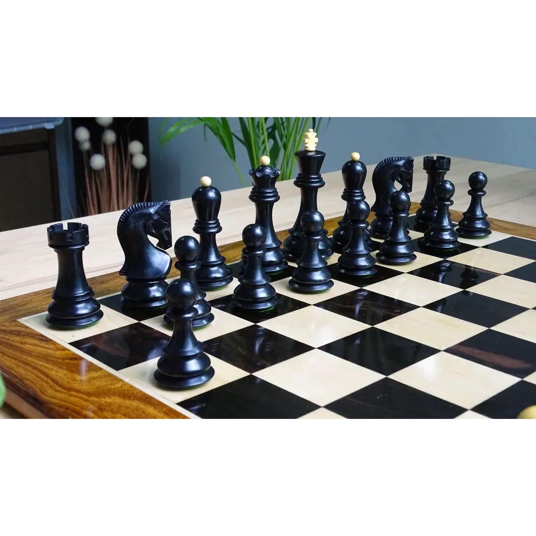 Authentic 1959 Zagreb Chess Set - 3.8" King, Triple Weighted Ebonized & Natural Boxwood – Elevate your chess experience with Chessetup Store.