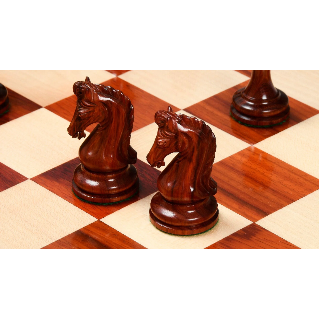 Tournament-Quality Imperial Collector Chess Pieces - 3.75" King, Bud Rose Wood & Box Wood – Designed for serious players, available at Chessetup Store.