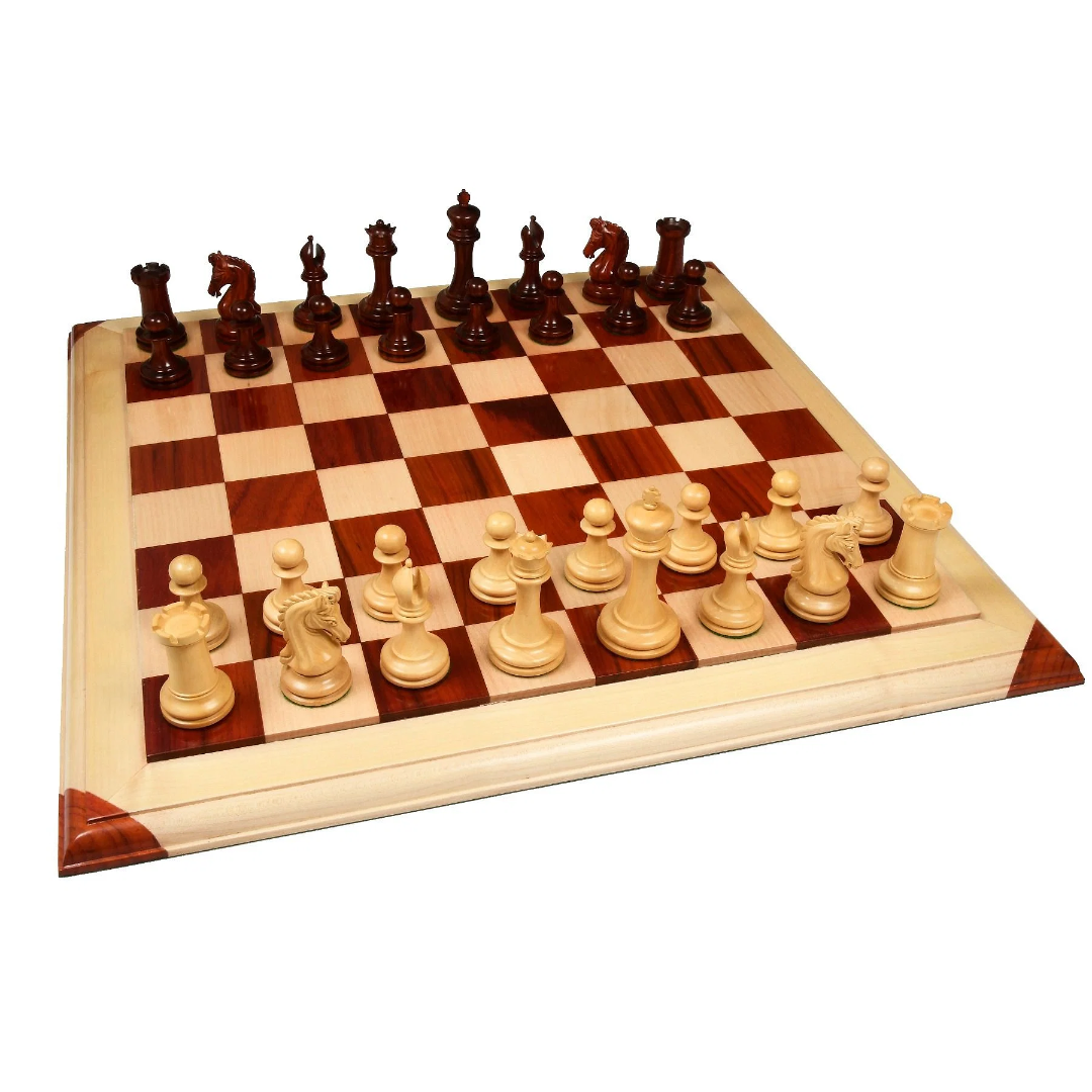 Handcrafted Imperial Collector Chess Set - 3.75" King, Weighted Bud Rose Wood & Box Wood – A luxury chess collection from Chessetup Store.