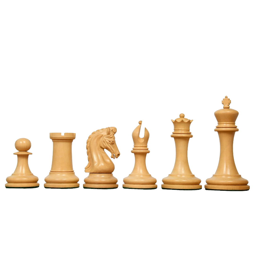 3.75-inch King Triple Weighted Imperial Collector Chess Pieces - Bud Rose Wood & Box Wood – The best luxury chess set at Chessetup Store.