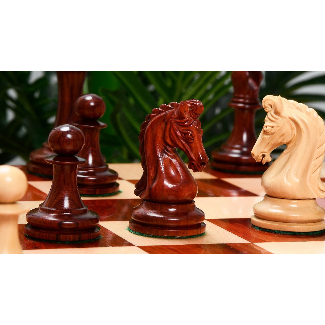 The Imperial Collector Tournament Chess Pieces - 3.75" King, Handcrafted Bud Rose Wood & Box Wood – The best collector’s chess set, only at Chessetup Store.