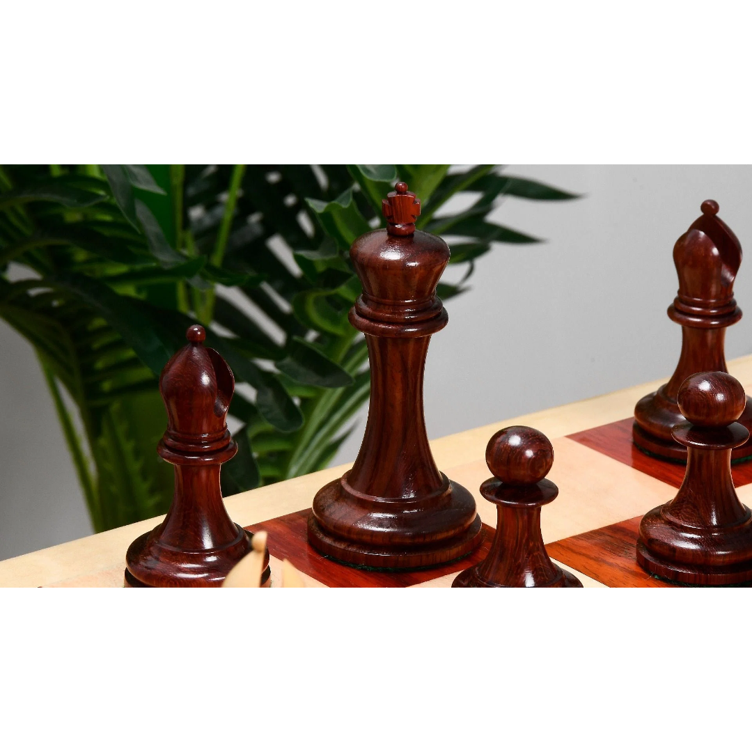 Elite Chess Pieces - 3.75-inch King, Imperial Collector Series Weighted in Bud Rose Wood & Box Wood – Available now at Chessetup Store.